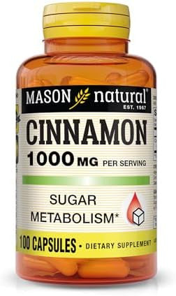 Mason Natural Cinnamon 1000 Mg 100 Capsules (Pack Of 3) Herbal Dietary Supplement
