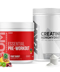 Raw Nutrition Creatine Monohydrate & Fruit Burst Pre-Workout Powder Bundle
