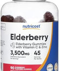 Nutricost Elderberry Gummies With Vitamin C & Zinc 90 Gummies Gluten Vegetarian
