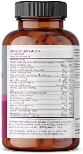 Futurebiotics Women'S 50+ Multivitamin Once Daily Multivitamin For Active Women Over 50 Nongmo 180 Tablets