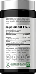 Horbaach Ashwagandha and Magnesium Glycinate 120 Vegan Capsules Support Supplement for Stress NonGMO Gluten Free