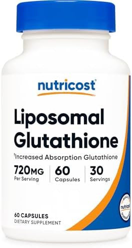 Nutricost Liposomal Glutathione Supplement 60 Capsules 720 Mg Per Serving Vegan Gmo 30 Servings