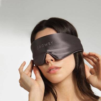 Drowsy Featherweight Silk Sleep Mask " Luxury Blackout Eye Mask For Sleeping & Travel 100% Mulberry Silk Lightweight Comfort Adjustable Strap Protects Skin & Hair Moonlight Shadow