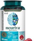 Neuriva Plus Brain Supplement For Memoryfocus & Concentration+Cognitive Function With Vitamins B6 & B12 And Clinically Tested Nootropics Phosphatidylserine And Neurofactor50Ct Strawberry Gummies