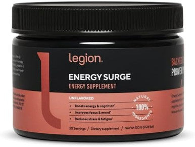 Legion Energy Supplement Unflavored Energy Drink Powder Caffeine Powder With Taurine & Vitamin B Complex Naturally Sweetened Energy Powder For Healthy Energy Drinks (120G)