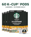 Starbucks K-Cup Coffee Pods, Starbucks Blonde Roast With 2X Caffeine, Hot or Iced Coffee, Veranda Blend, 60 Keurig Pods