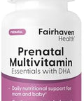 Fairhaven Health Prenatal Multivitamin Essentials With Dha Prenatal Vitamins + Dha Choline Myoinositol Citrus Essence To Deter Nausea Vegan 60 Capsules