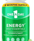 One A Day One A Day Energy Daily Essentials Multivitamin Energy Supplement To Support Mental Alertness And Immune Health With Vitamins A C D E Zinc And Caffeine 120 Count