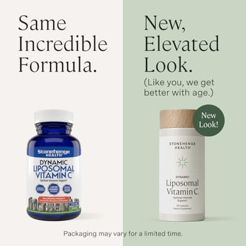 Stonehenge Health Dynamic Liposomal Vitamin C 1500Mg 90 Capsules Advanced Formula Phospholipids Sourced From Nongmo Sunflower Supports Healthy Immune System Collagen Synthesis & Brain Health