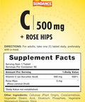 Sundance Vitamin C With Rose Hips 500Mg 90 Vegetarian Tablets Essential Vitamin Vegetarian Nongmo And Gluten Supplement