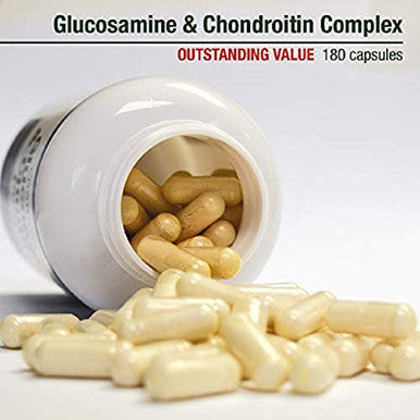 Natures Aid Glucosamine and Chondroitin Complex with Vitamin C Rosehip Ginger and Turmeric 180 Capsules