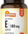 Sundance Vitamin E 180Mg (400 Iu) 100 Quick Release Softgels High Potency Formula Nongmo And Gluten Supplement