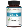 Pure Nutrition Cal D - Plant Based Calcium With Vit D3 K2 & Magnesium 120 Tabs 500Mg Vegan Calcium Per Serving Algae Calcium Supplement For Bone Health