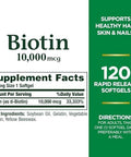 NatureS Bounty Biotin 10000 Mcg Ultra Strength Rapid Release Liquid Softgels 120 Ea (Pack Of 2)