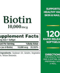 Nature's Bounty Biotin 10000 Mcg Ultra Strength Rapid Release Liquid Softgels 120 Ea Pack Of 2