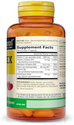 Mason Natural Vitamin Bcomplex With Vitamin C Healthy Heart And Nervous System Improves Immune Function And Energy Metabolism 100 Capsules
