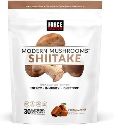 Force Factor Modern Mushrooms Soft Chews Shiitake Mushrooms Supplement To Support Energy Immunity And Digestive Health Antioxidants Supplement Delicious Caramel Apple Flavor 30 Soft Chews