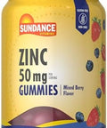 Sundance Zinc Gummies For Adults 50Mg Mixed Berry Flavor Vegan Nongmo And Gluten Supplement