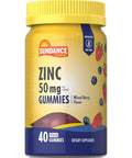 Sundance Zinc Gummies for Adults 50mg Mixed Berry Flavor Vegan NonGMO and Gluten Free Supplement