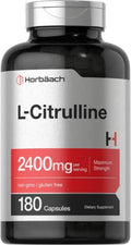 Horbaach L Citrulline Supplement For Men And Women 180 Capsules 2400 Mg
