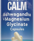 Natural Vitality Calm Ashwagandha + Magnesium Glycinate Capsules Support For Occasional Stress & Anxiety Gluten Supplement 90 Count