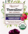 Quantum Health TheraZinc USDA Organic Zinc Lozenges Eldertry Raspberry Immune Support Formulated with Zinc Gluconate Fast Relief No Aftertaste 25 Count Pack of 1