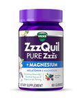 Vicks Zzzquil Pure Zzzs Magnesium Sleep Aid Magnesium Citrate And Melatonin Gummies Melatonin 2Mg Sleep Aids For Adults Mixed Berry Flavored 60 Sleep Gummies