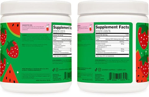 Wellah Creatine For Women (50 Servings) Strawberry Watermelon - 3G Of Creatine Monohydrate Powder With Dandelion & Cranberry Extract