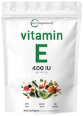 Micro Ingredients Vitamin E 400Iu 300 Softgels Pure Vitamin E Oil Pills Antioxidant Supplements For Skin Face Heart & Immune Health Non-Gmo Gluten Free