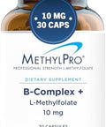 Methylpro B Complex + 10Mg L-Methylfolate - Professional Strength Vitamin B Complex + Folate Supplement For Energy, Mood + Immune Support - Vitamin B12, Vitamin B6, Vitamin C + More - (30 Capsules)