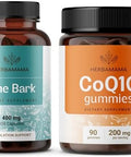 Herbamama Pine Bark And Coq10 Kit - Bundle Of 400 Mg French Maritime Capsules & 200 Mg Coq10 Gummies - Vegan Non-Gmo Gelatin- - 2 Pack