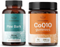 Herbamama Pine Bark And Coq10 Kit - Bundle Of 400 Mg French Maritime Capsules & 200 Mg Coq10 Gummies - Vegan Non-Gmo Gelatin- - 2 Pack
