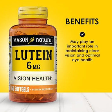 Mason Natural Lutein 6 Mg With Vitamin E 6 Month Supply Healthy Vision & Eye Function Supports Normal Eye Health Pack Of 3