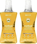 Method Liquid Laundry Detergent Ginger Mango 66 Loads Per Bottle Hypoallergenic + Biodegradable Formula Plant-Based Stain Remover 53.5 Fl Oz (Pack of 2)