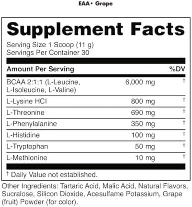 Bucked Up Essential Amino Acids EAA Powder Easy Mix Non Clumping Formula for Pre Intra Workout