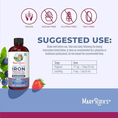 Maryruth's Prenatal Postnatal Iron Liquid 1522 Fl Oz