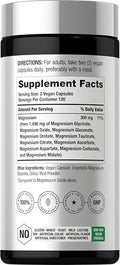 Horbaach Magnesium Complex 1490 mg 240 Capsules 10 Forms of Elemental Magnesium Vegan NonGMO Gluten Free