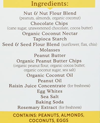 Simple Mills Almond Flour Snack Bars, Peanut Butter Chocolate Chip - Gluten Free, Made with Organic Coconut Oil, Breakfast Bars, Healthy Snacks, 6 Ounce (Pack of 2)