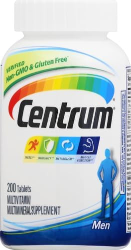Centrum Multivitamin For Men, Multivitamin/Multimineral Supplement With Vitamin D3, B Vitamins And Antioxidants, Gluten Free, Non-Gmo Ingredients - 200 Count