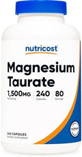 Nutricost Magnesium Taurate 1500Mg 240 Capsules Gluten Nongmo Vegan 80 Servings