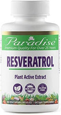 Paradise Herbs Resveratrol Antioxidant Super Potent Ultra Pure Vegan Non Gmo Gluten 180 Vegetarian Capsules