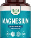 Nested Naturals Magnesium Glycinate Chelate 200Mg Chelated Magnesium Supplement For Muscle Cramps Relaxation & Sleep Support 100% Albion Traccs Buffered Magnesium Glycinate 240 Vegan Capsules