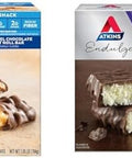 Atkins Caramel Chocolate Nut Roll Snack Bar 16 Count And Chocolate Coconut Bar 5 Count Bundle