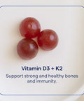 Trace Minerals Vitamin D3 + K2 Gummies Bioavailable Vitamin Blend for Bone Heart and Immune System Support HighPotency PlantBased GlutenFree and Vegan Strawberry 60 Servings