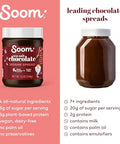 Soom Foods Chocolate Sea Salt Sesame Spread 12oz (2 Pack) Made with 4 Ingredients Low Sugar DairyFree NutFree GlutenFree Palm OilFree 5g Protein Better for You Chocolate Tahini Spread