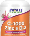 Now Supplements C1000 Zinc & D3 Seasonal Immune Support 100 Veg Capsules