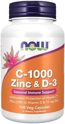 Now Supplements C1000 Zinc & D3 Seasonal Immune Support 100 Veg Capsules