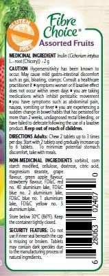 Fibre Choice, Assorted Fruits. Natural Sourced Prebiotic Fibre, 90 chewable tablets