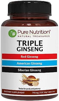 Pure Nutrition Whole Food Multivitamin For Men And Triple Ginseng 790Mg Form A Powerful Combo To Support Support Energy Strength And Overall Wellness. Multivitamin For Men 60 Tabs + Triple Ginseng 12
