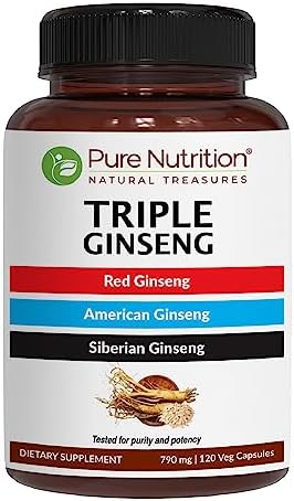 Pure Nutrition Whole Food Multivitamin For Men And Triple Ginseng 790Mg Form A Powerful Combo To Support Support Energy Strength And Overall Wellness. Multivitamin For Men 60 Tabs + Triple Ginseng 12